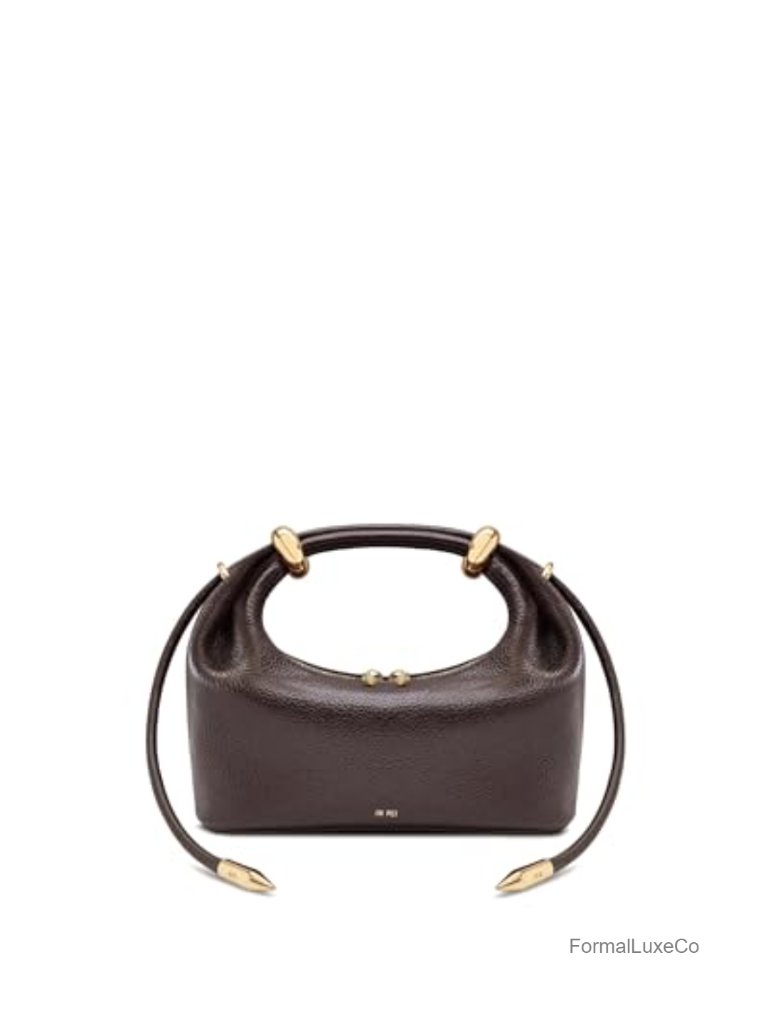 Vegan Leather Top Handle Bag With Gold Hardware, Crossbody Strap, Fits Iphone